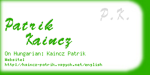 patrik kaincz business card